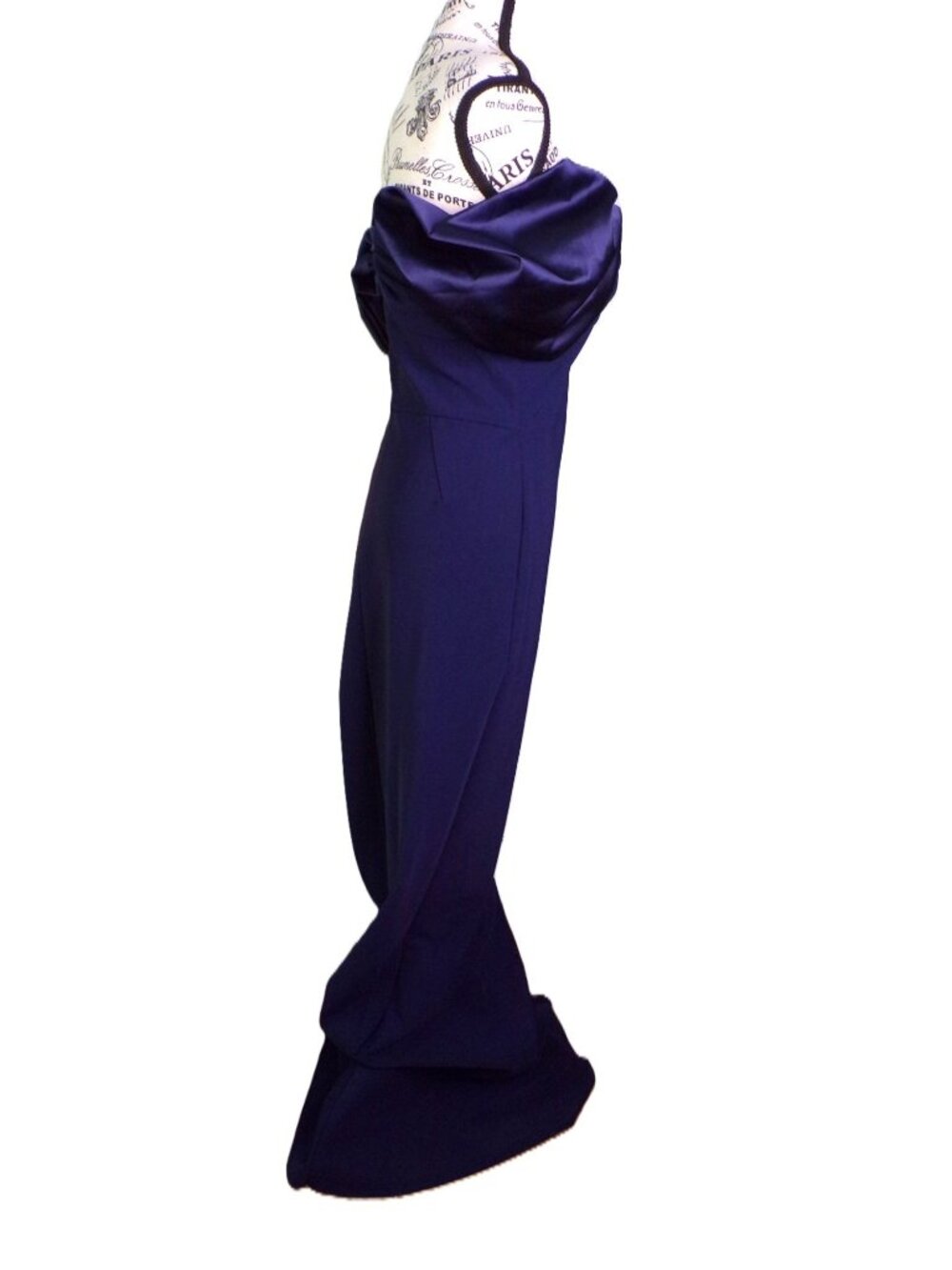 🆕CHIARA BONI Vezia Off Shoulder Gown Dress 8 Navy Blue - Picture 8 of 15